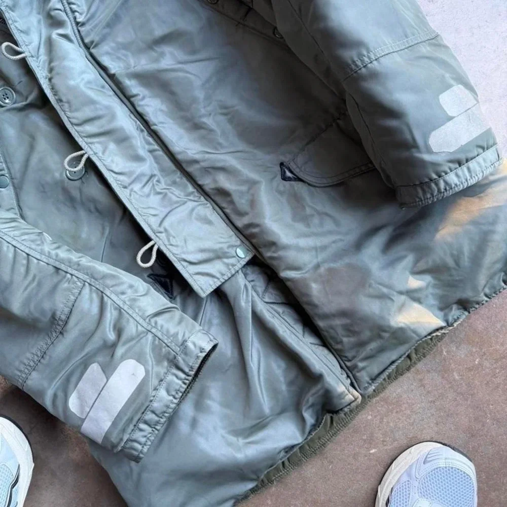 Vintage 60s sage green USAF N-3B parka flying jacket military Mens Medium